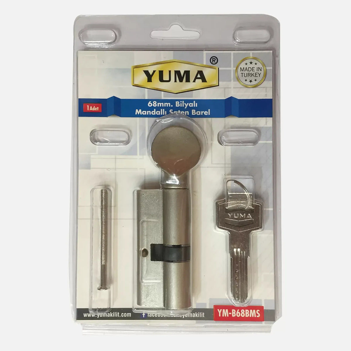 YUMA BİLYALI BAREL TOPUZLU 68 MM SATEN YM-B68BMS - Görsel 4