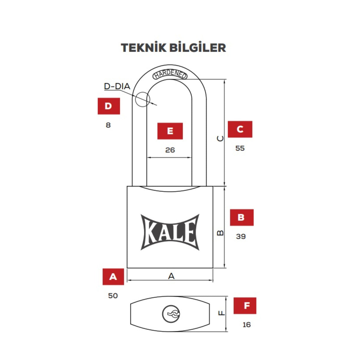 KALE ASMA KİLİT UZUN KANCA SARI 50 MM KD001/70-650 - Görsel 4