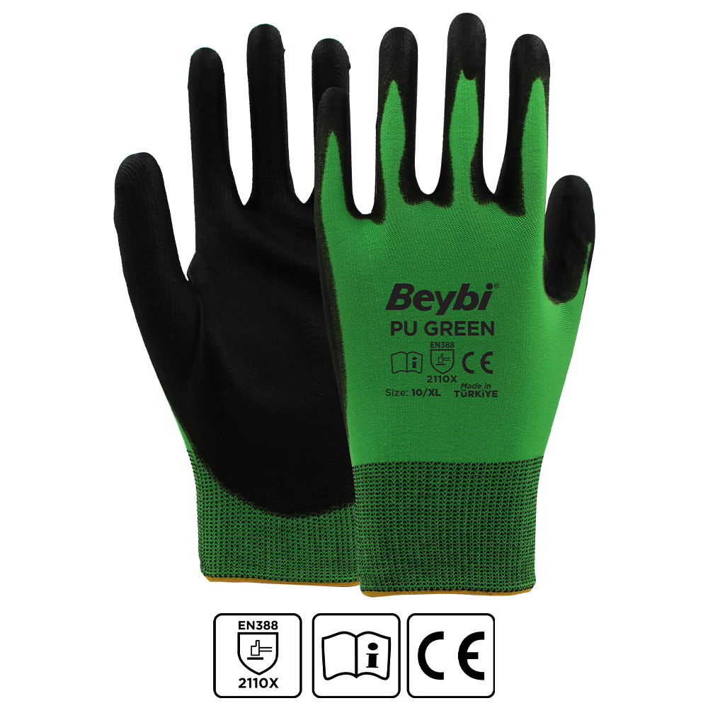 Beybi PU Green Eldiven