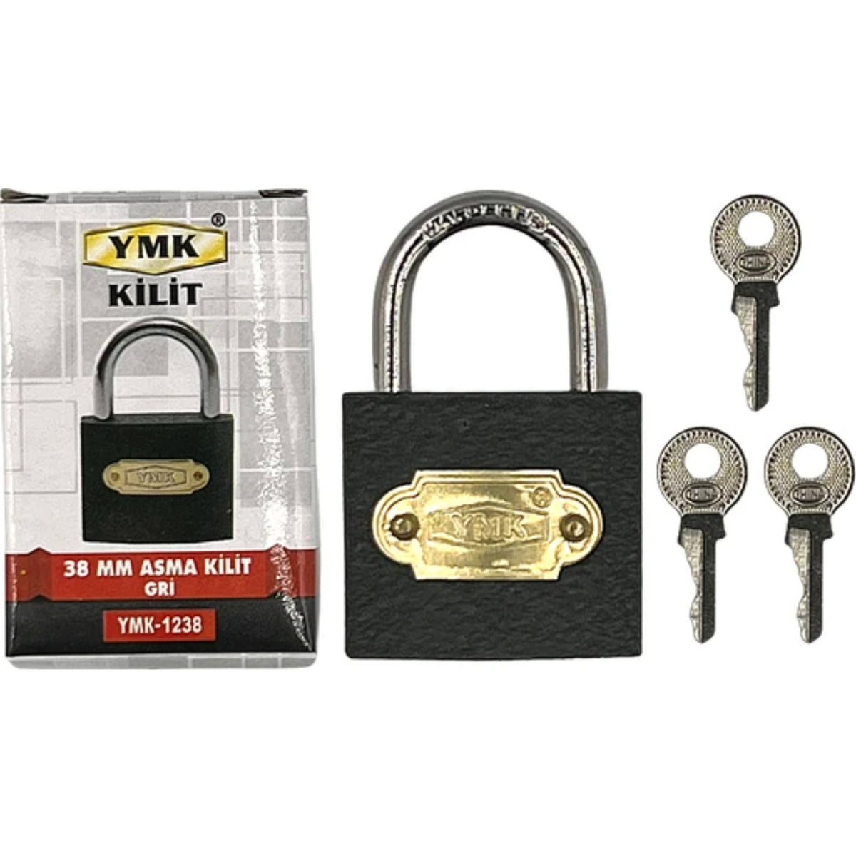 YMK ASMA KİLİT GRİ KISA 38 MM YMK-1238 - Görsel 4