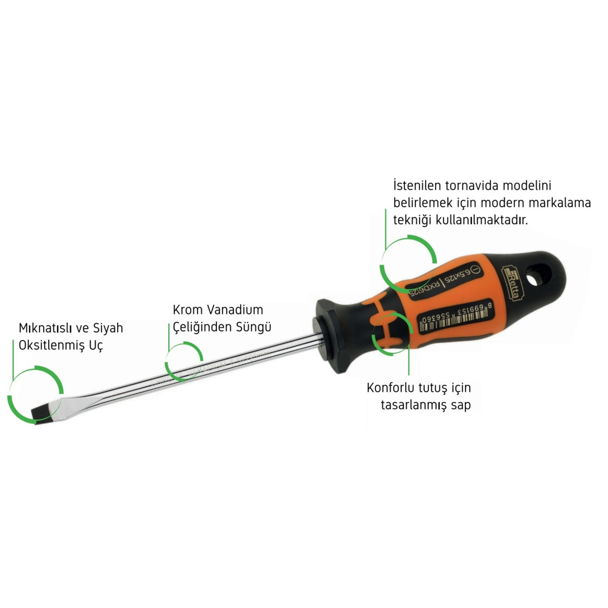 RETTA RXD8150 TORNAVİDA DÜZ 8.0x150 MM - 3. görsel