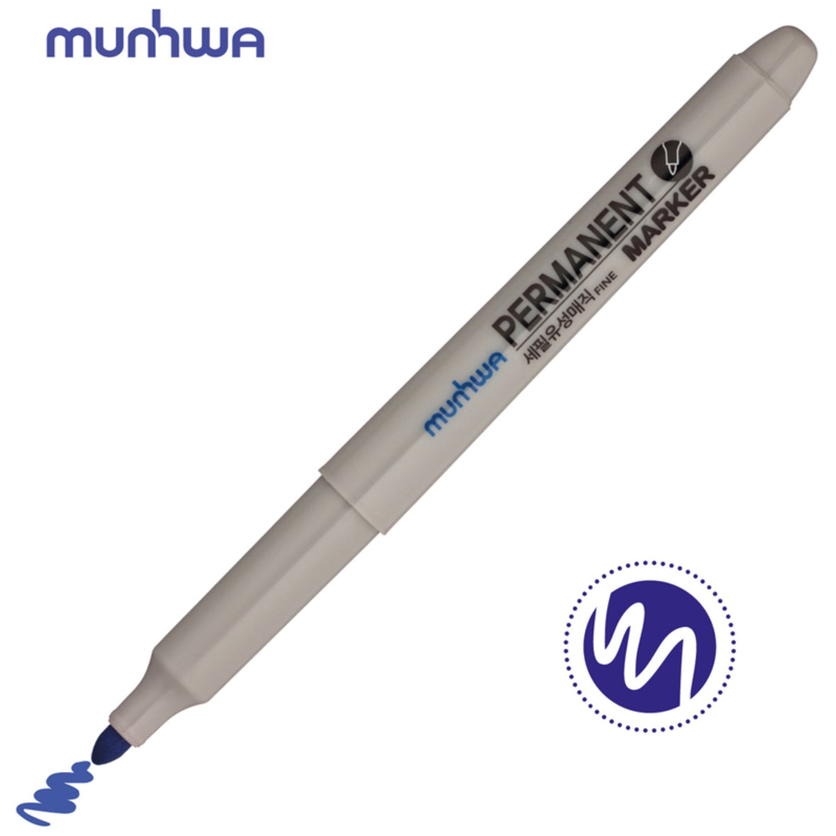 MUNHWA PERMANENT MARKER ASETAT KALEMİ FINE MAVİ - Görsel 2