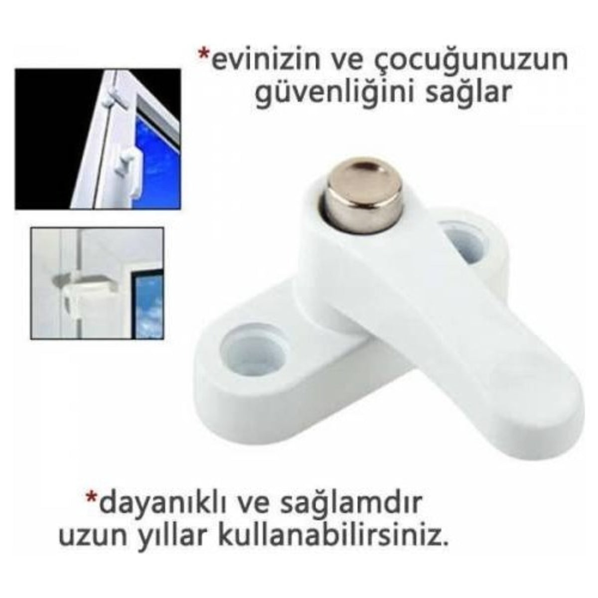 YUMA PİMLİ GÜVENLİK MANDALI BEYAZ YM-724D - Görsel 3