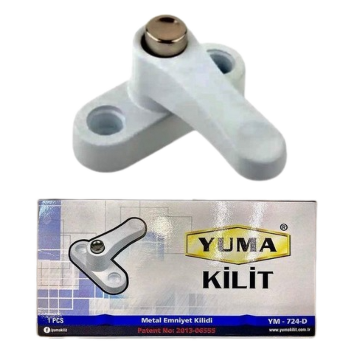 YUMA PİMLİ GÜVENLİK MANDALI BEYAZ YM-724D - Görsel 1