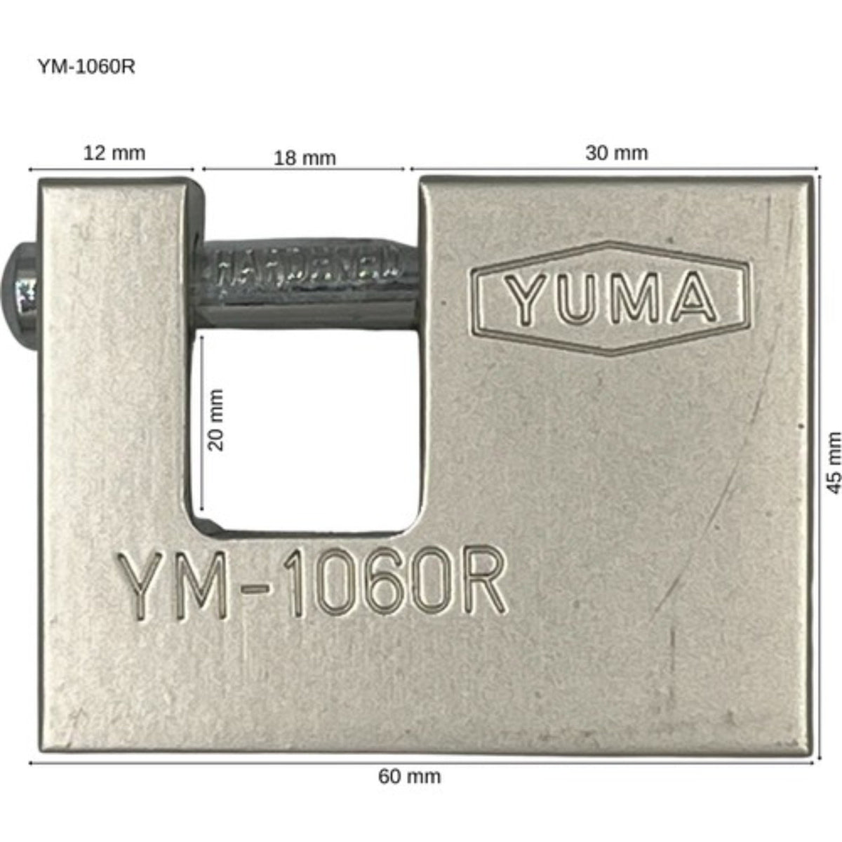 YUMA KAYAR MİLLİ ASMA KİLİT 60 MM 1060R NİKEL - Görsel 4