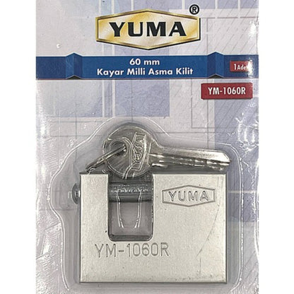 YUMA KAYAR MİLLİ ASMA KİLİT 60 MM 1060R NİKEL - Görsel 5