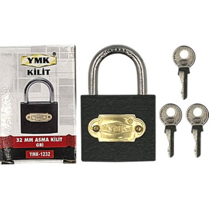 YMK ASMA KİLİT GRİ KISA 32 MM YMK-1232 - Görsel 3