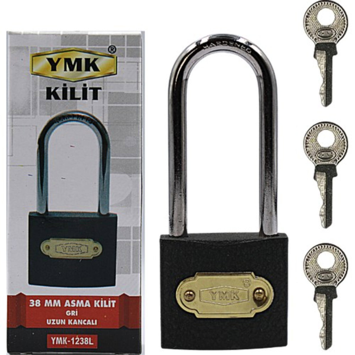 YMK ASMA KİLİT GRİ UZUN 38 MM YMK-1238L - Görsel 4
