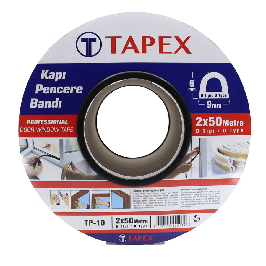 TAPEX KAUÇUKLU KAPI PENCERE BANTI 2x50 MT KAHVE