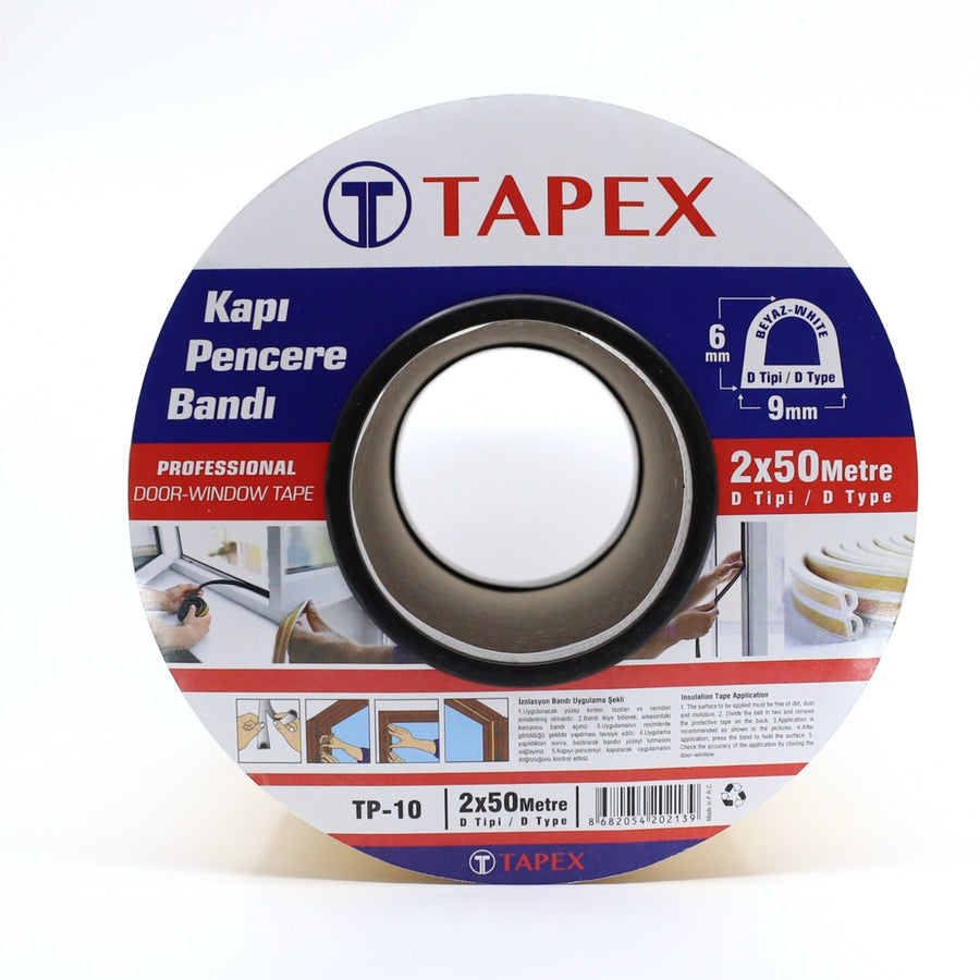 TAPEX KAUÇUKLU KAPI PENCERE BANTI 2x50 MT ANT.GRİ