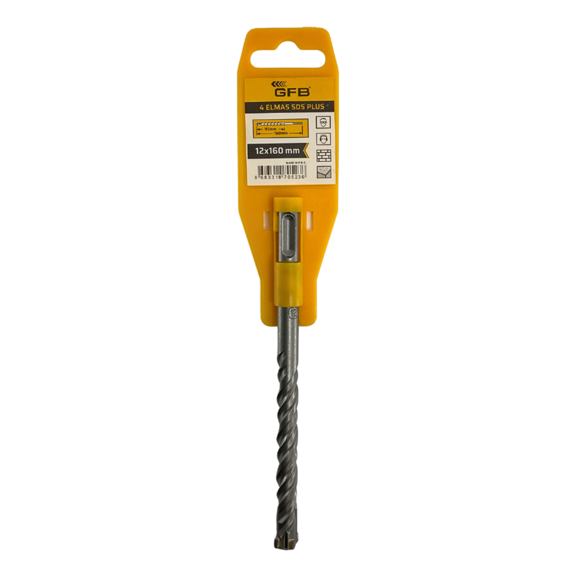 GFB 4 ELMASLI SDS PLUS MATKAP UCU 12x160 MM 2090 - görsel 1