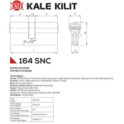 KALE SİSTEM BAREL 164SNC 68 MM SATEN - Görsel 6
