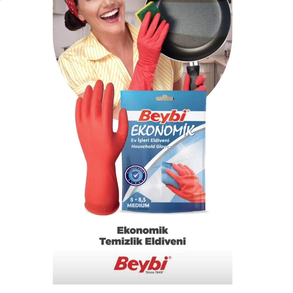 BEYBİ EKO LASTİK ELDİVEN NO: 8-8.5 - 6. görsel