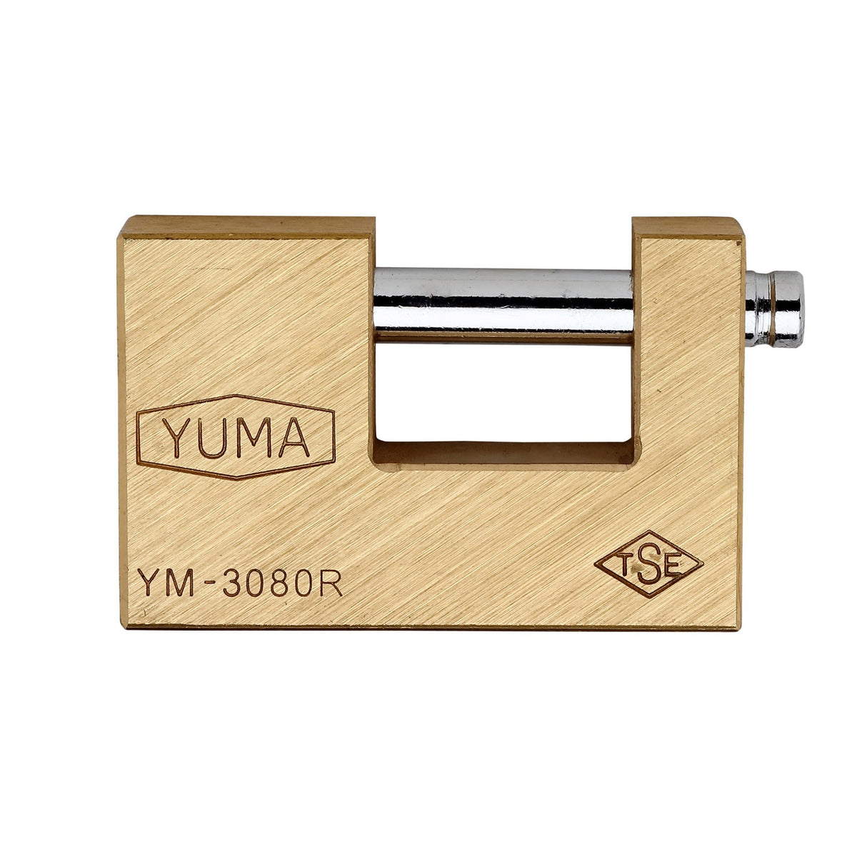 YUMA KAYAR MİLLİ ASMA KİLİT 80 MM YM-3080 PİRİNÇ - Görsel 1