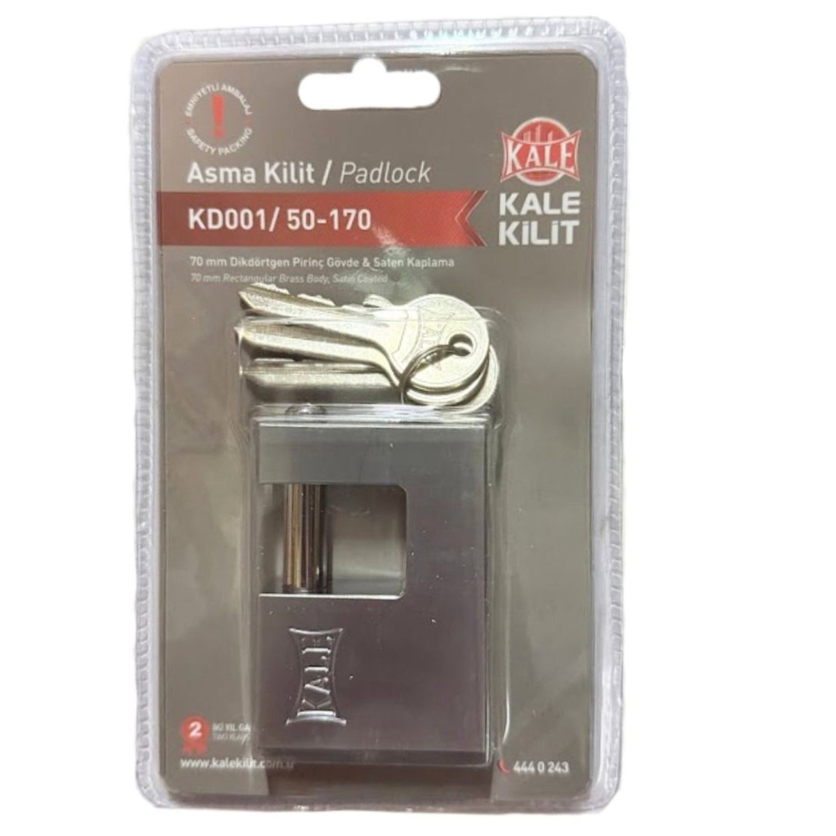 KALE KAYAR MİL.ASMA KİLİT SATEN 70 MM KD001/50-170 - Görsel 4