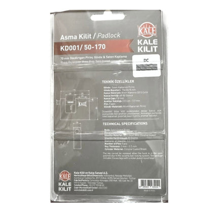 KALE KAYAR MİL.ASMA KİLİT SATEN 70 MM KD001/50-170 - Görsel 5