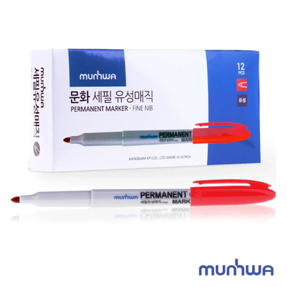 MUNHWA PERMANENT MARKER ASETAT KALEMİ FINE KIRMIZI - Görsel 3