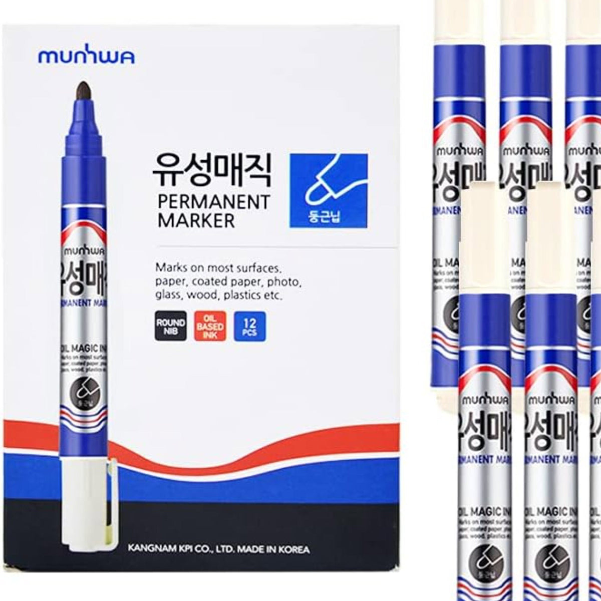 MUNHWA PERMANENT MARKER KOLİ KALEMİ MAVİ - Görsel 2