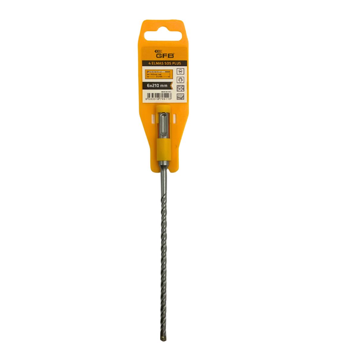 GFB 4 ELMASLI SDS PLUS MATKAP UCU 6x210 MM 2078 - görsel 1
