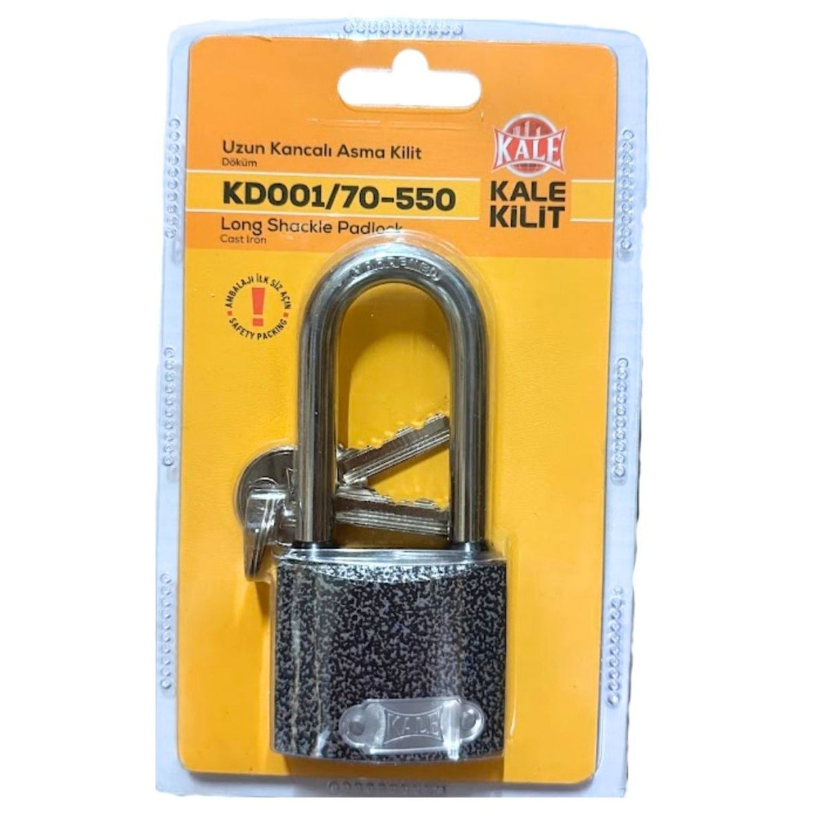 KALE ASMA KİLİT UZUN KANCA GRİ 50 MM KD001/70-550 - Görsel 3