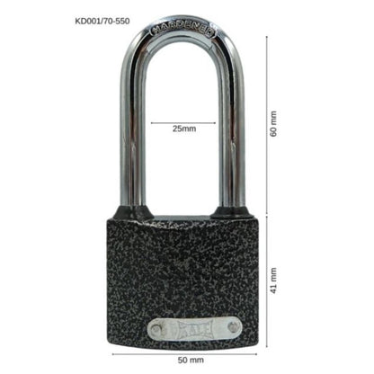 KALE ASMA KİLİT UZUN KANCA GRİ 50 MM KD001/70-550 - Görsel 2
