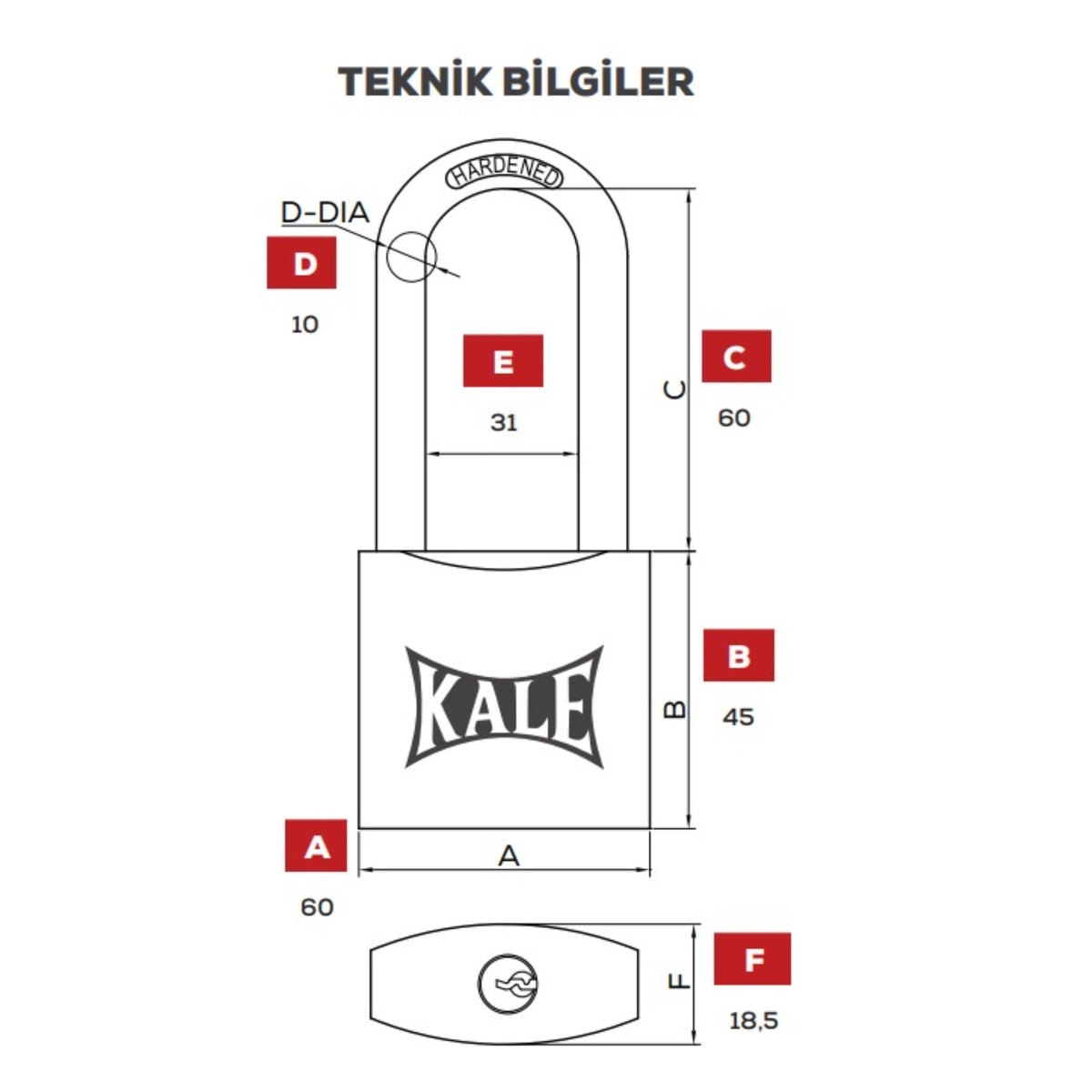 KALE ASMA KİLİT UZUN KANCA SARI 60 MM KD001/70-660 - Görsel 4