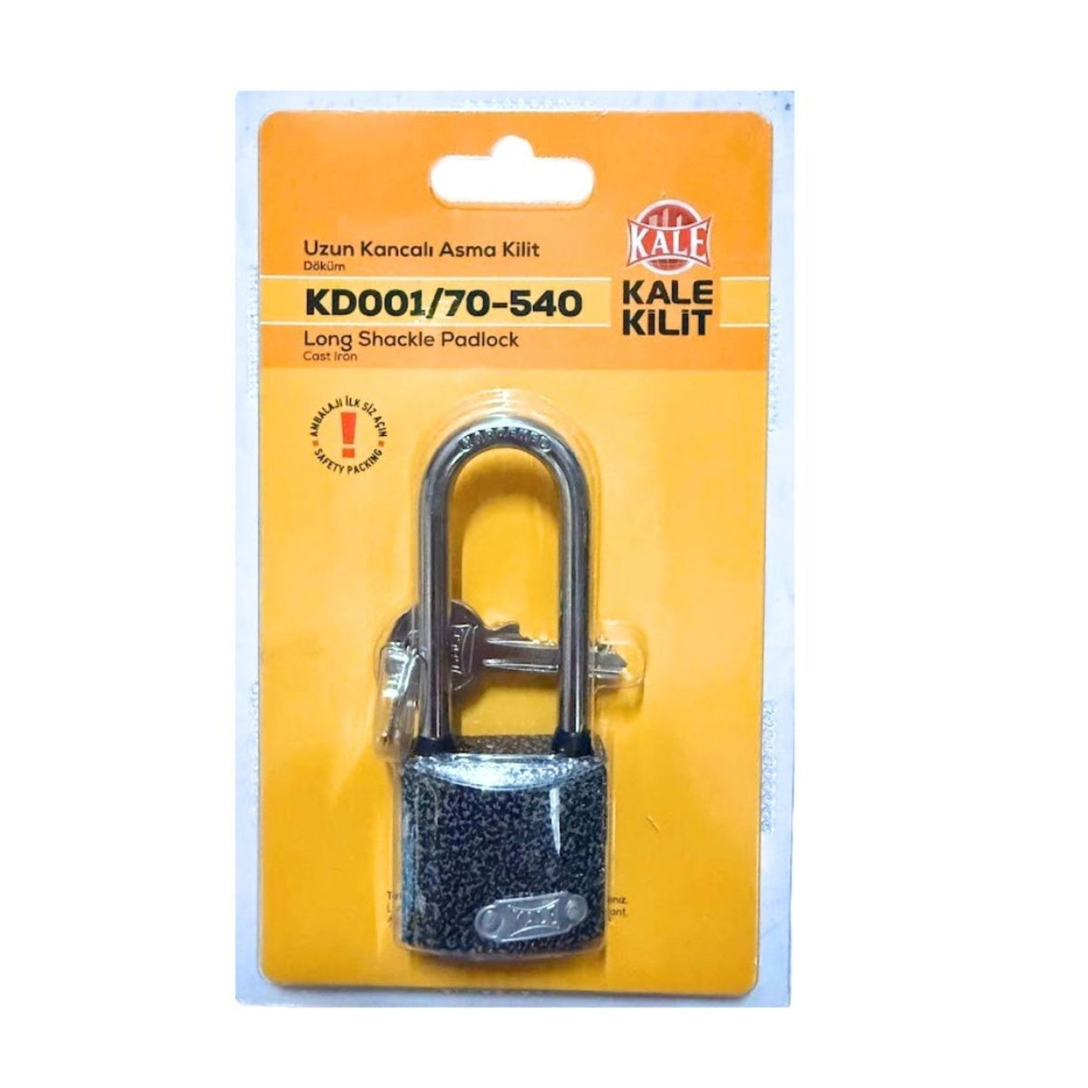 KALE ASMA KİLİT UZUN KANCA GRİ 40 MM KD001/70-540 - Görsel 3