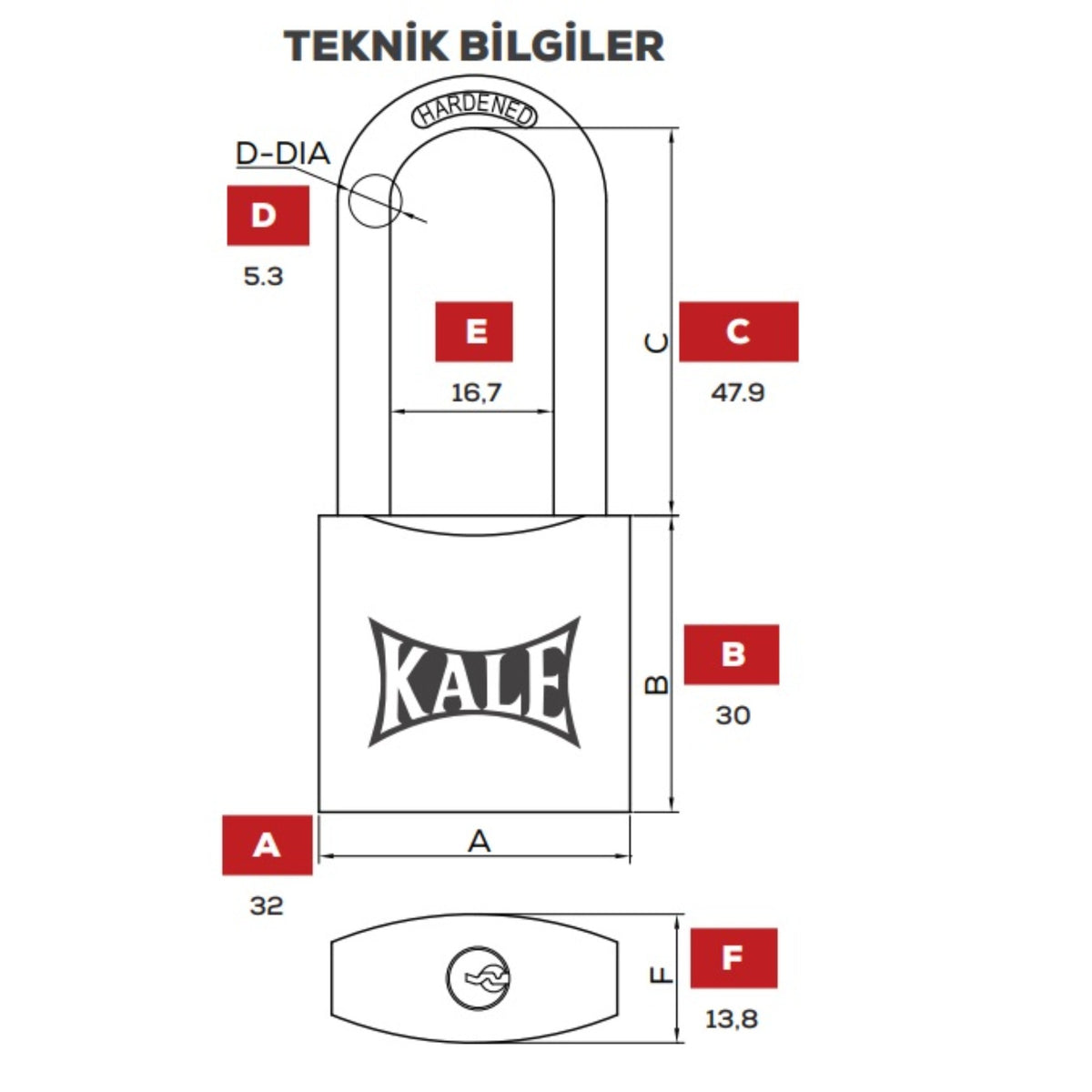 KALE ASMA KİLİT UZUN KANCA SARI 30 MM KD001/70-630 - Görsel 4