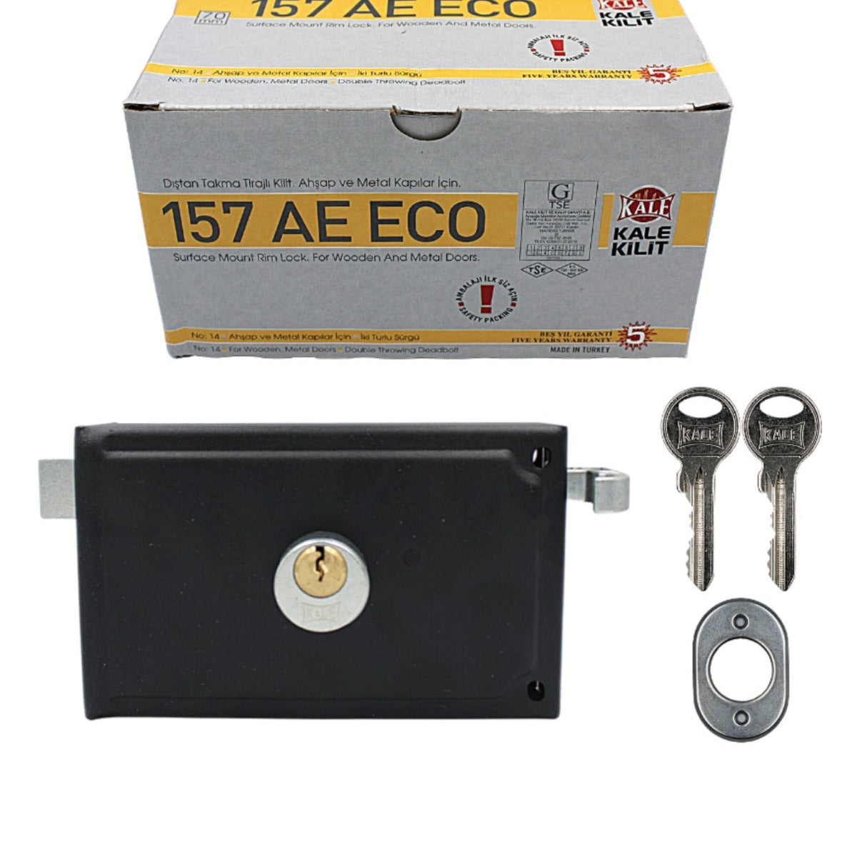 KALE TRAJLI DEMİR KAPI KİLİDİ ESKİ TİP 157AE ECO - Görsel 5