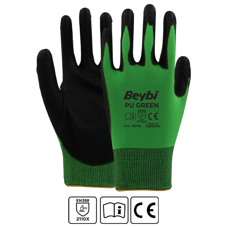 Beybi PU Green Eldiven