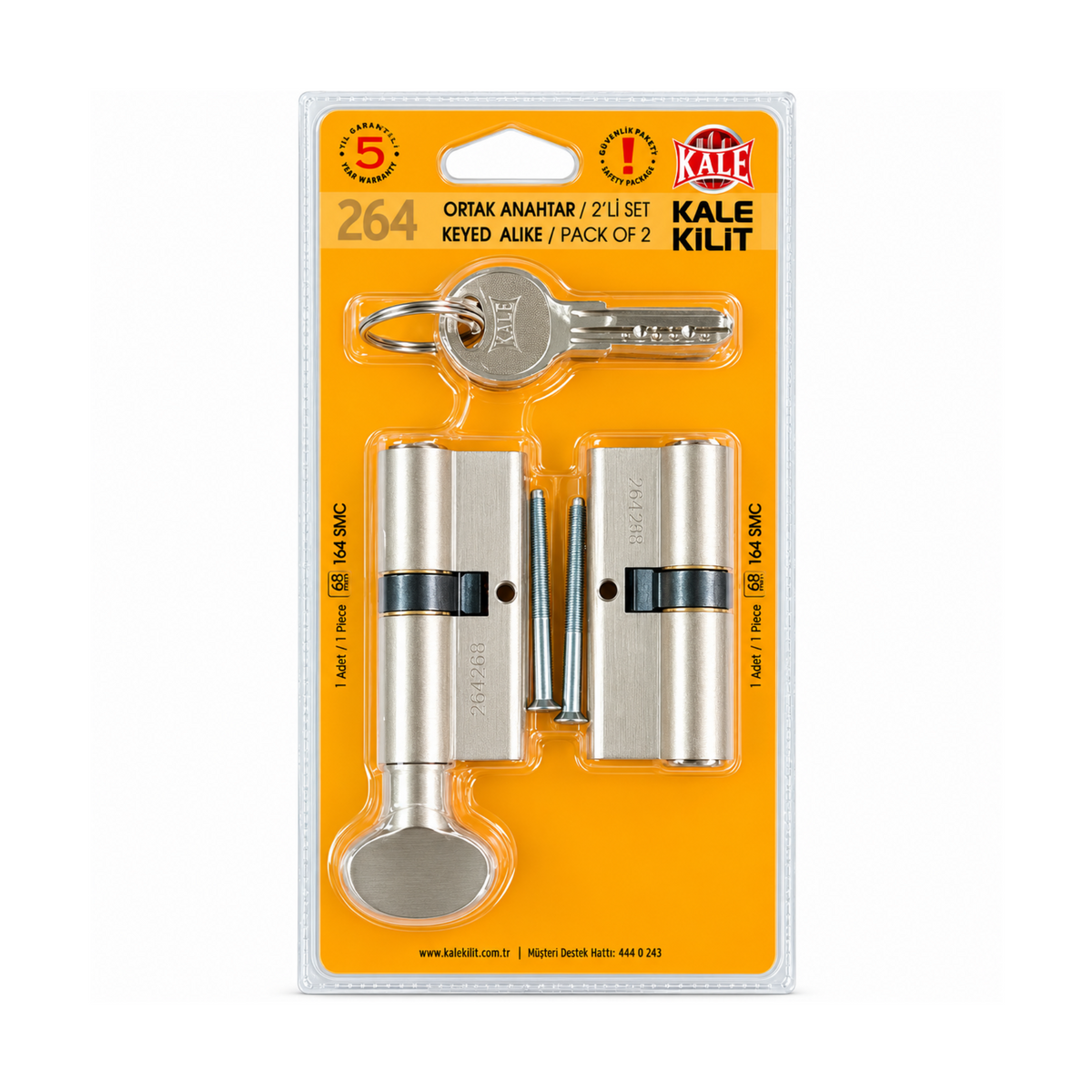 KALE (SNC+SMC)264 İKİLİ SİSTEM BAREL 68 MM NİKEL - Görsel 1