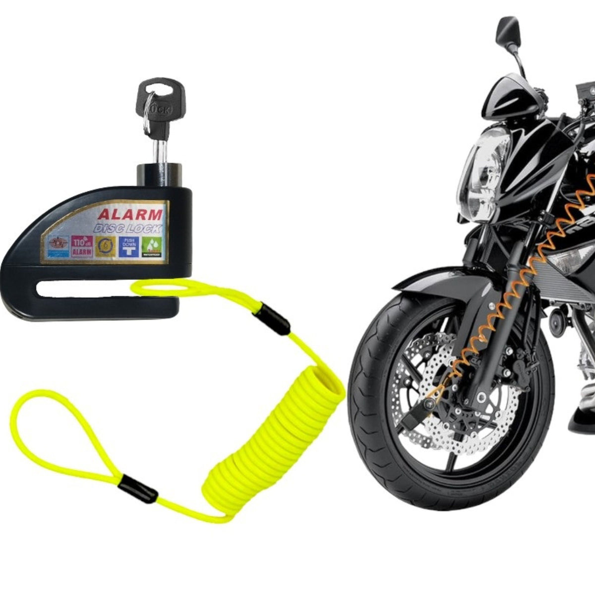 YUMA ALARMLI MOTORBİSİKLET KİLİDİ YM-749-A - Görsel 2