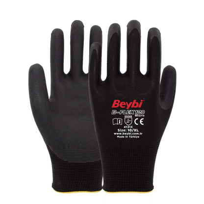 BEYBİ B-FLEX120 MİCRO KÖPÜK NİTRİL ELDİVEN NO:9 - 1. görsel
