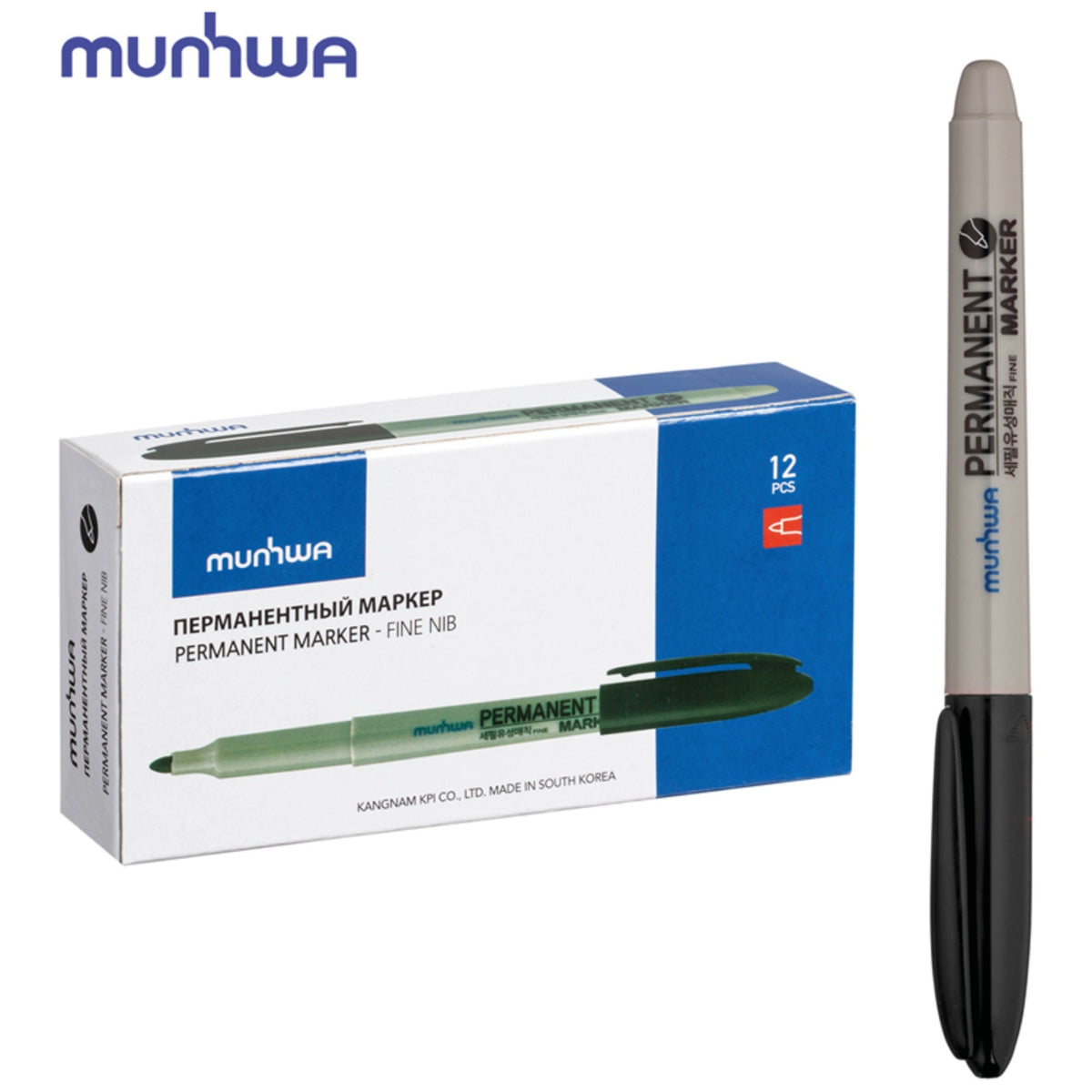 MUNHWA PERMANENT MARKER ASETAT KALEMİ FINE SİYAH - Görsel 5