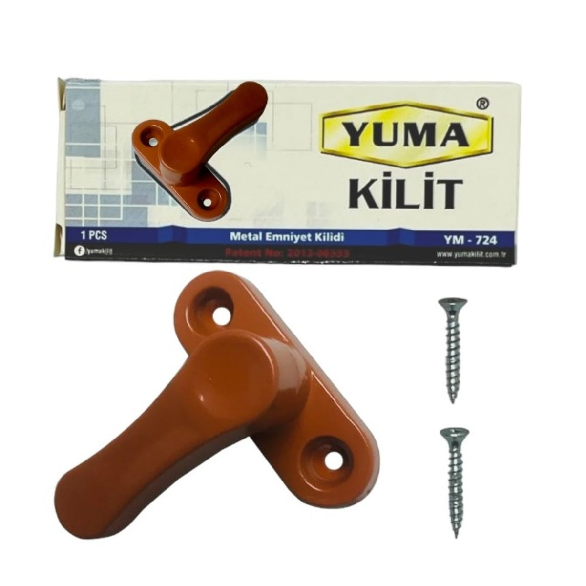 YUMA GÜVENLİK MANDALI KAHVE YM-724K - Görsel 2