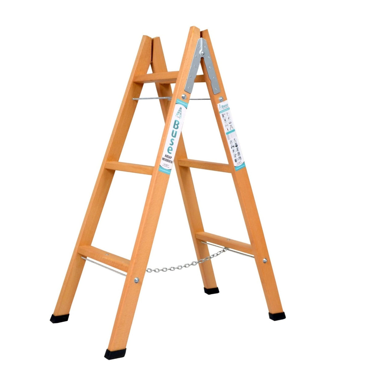 BUSE A TİPİ AHŞAP MERDİVEN 5 BASAMAK(170CM) AG-105