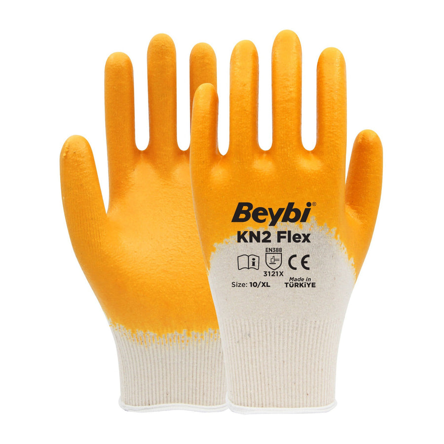 BEYBİ KN2 FLEX NİTRİL ELDİVEN SARI NO: 10 - 1. görsel