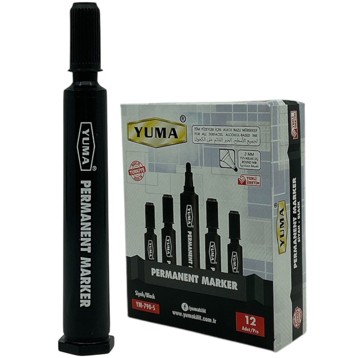 YUMA KOLİ KALEMİ KESİK UÇLU SİYAH YM-791-S - Görsel 2