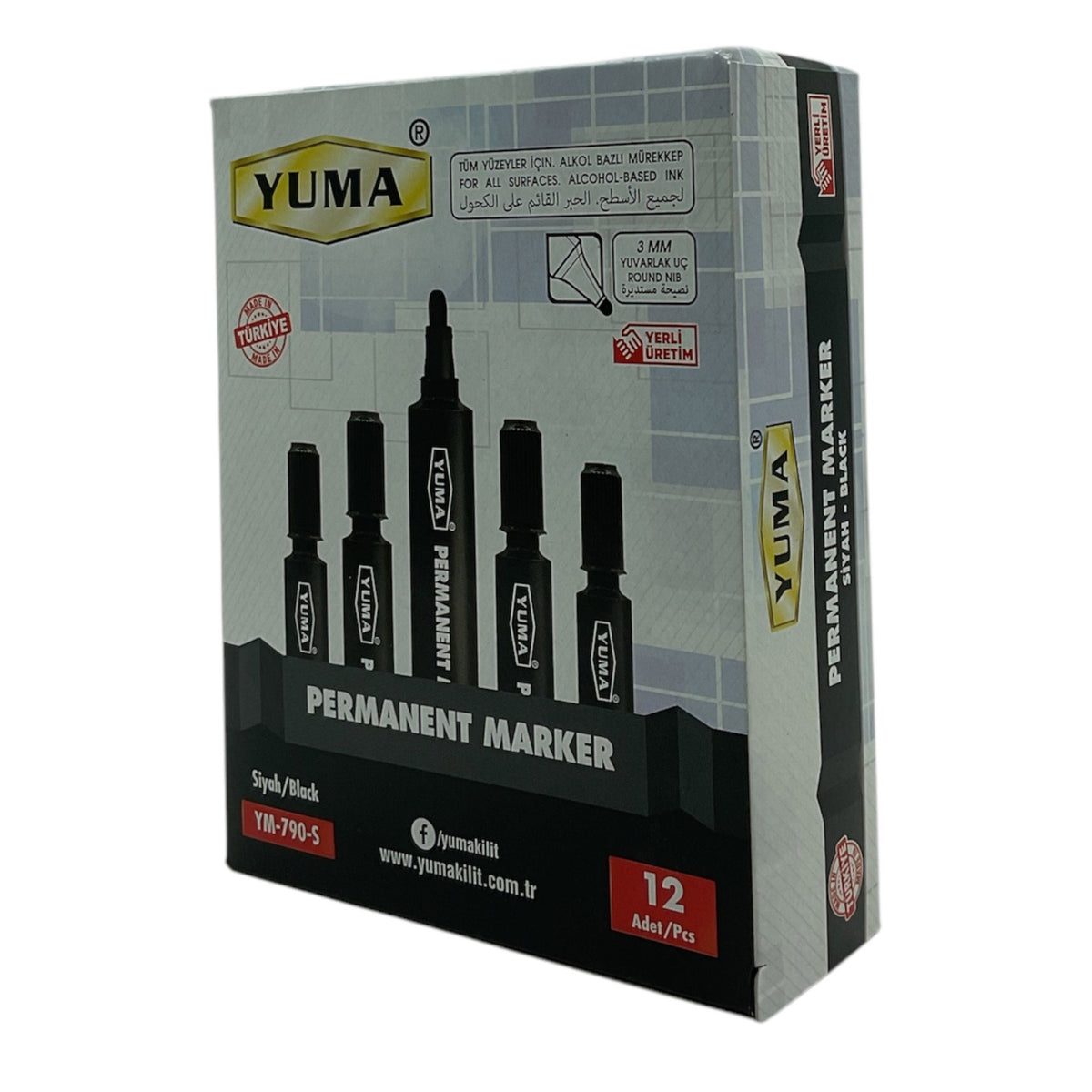YUMA KOLİ KALEMİ KESİK UÇLU SİYAH YM-791-S - Görsel 5