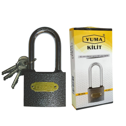 YUMA GRİ UZUN ASMA KİLİT 63 MM YM-1063L - Görsel 2