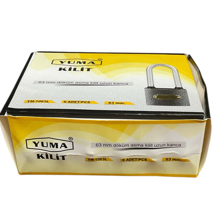 YUMA GRİ UZUN ASMA KİLİT 63 MM YM-1063L - Görsel 3