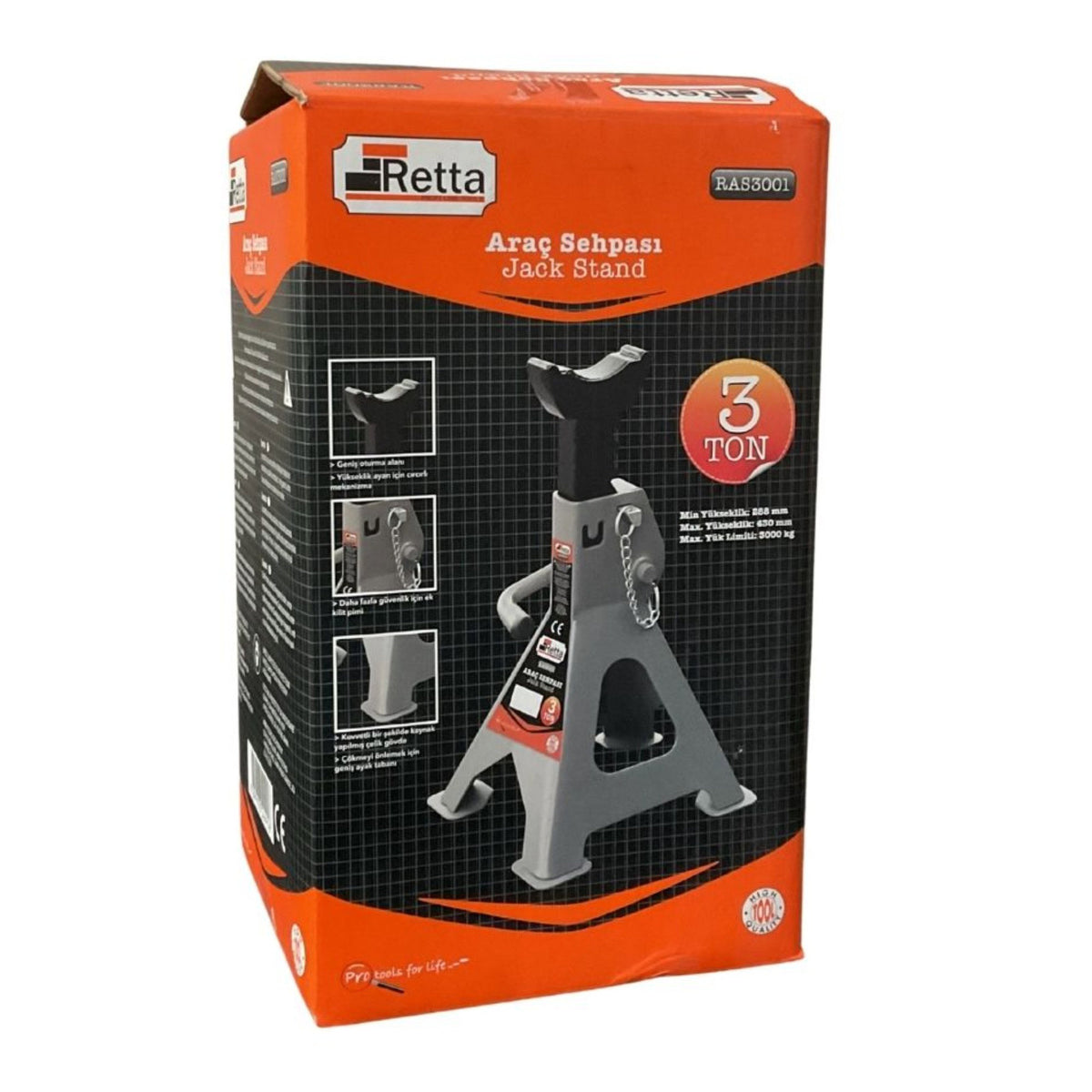 RETTA RAS3001 ARAÇ SEHPASI 3 TON (PK 2 Lİ TAKIM) - 6. görsel