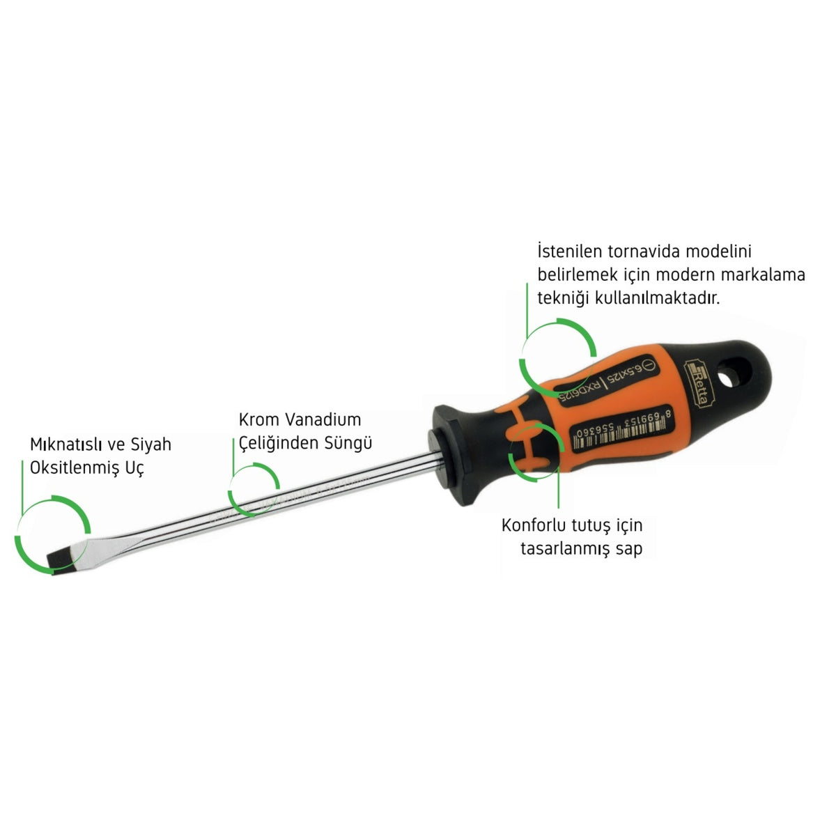 RETTA RXD6150 TORNAVİDA DÜZ 6.5x150 MM - 3. görsel