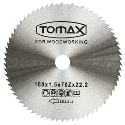 TOMAX AĞAÇ DAİRE TEST.ELMASSIZ 180x1.5x70Zx22.2 - 1. görsel