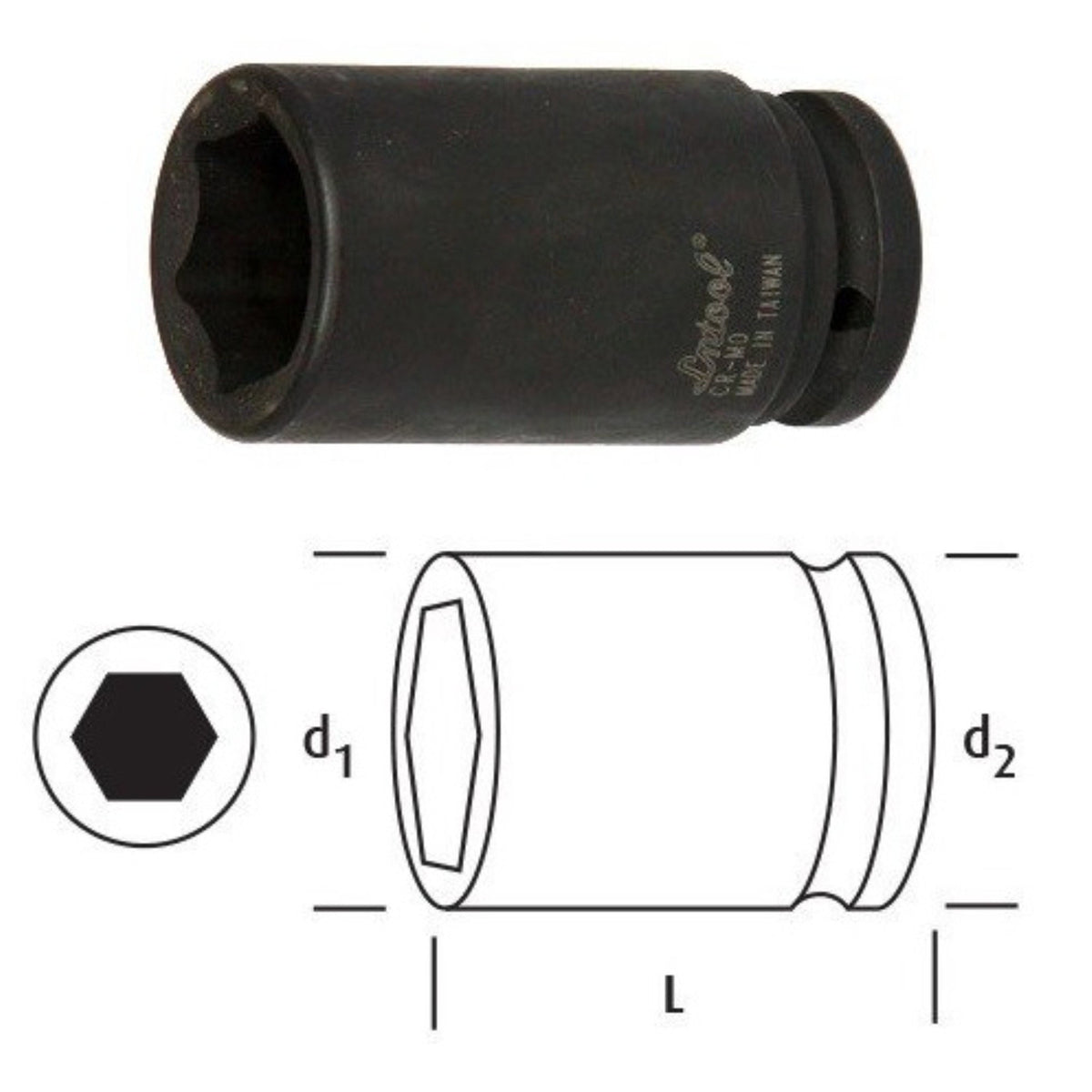 OSAKA ALTI KÖŞE DERİN LOKMA 32 MM 1" LN1D32 - 2. görsel