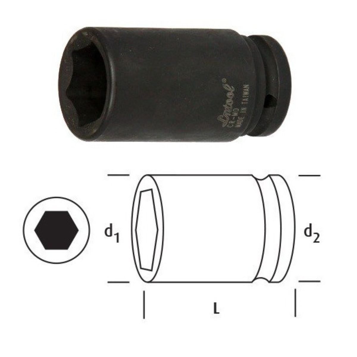 OSAKA ALTI KÖŞE DERİN LOKMA 19 MM 3/4" LN34D19 - 2. görsel