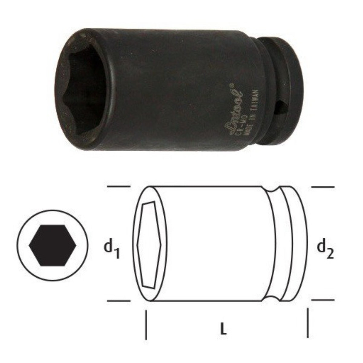 OSAKA ALTI KÖŞE DERİN LOKMA 17 MM 3/4" LN34D17 - 3. görsel